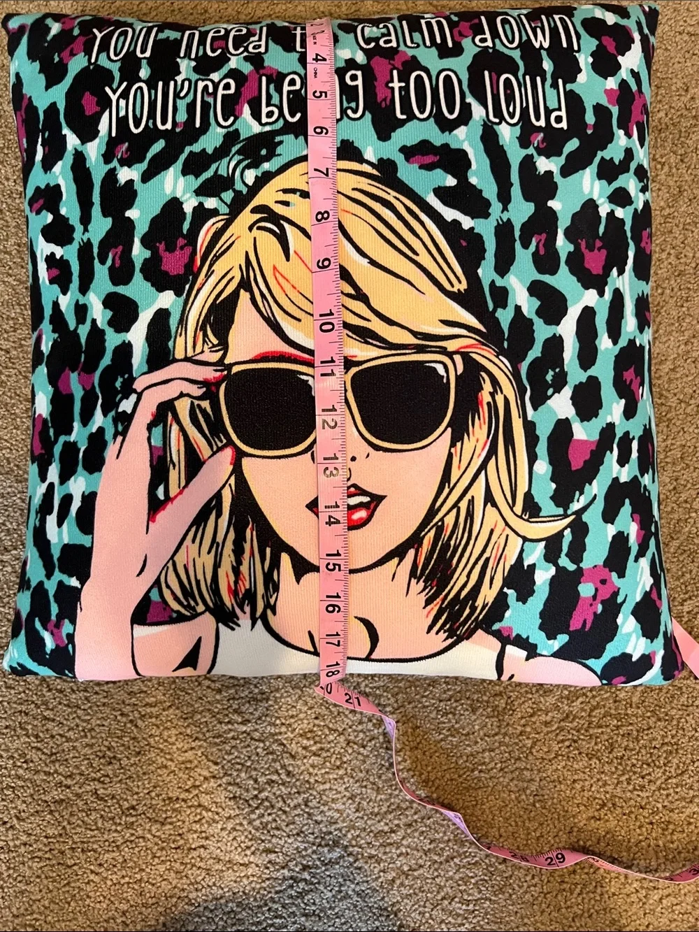 Taylor Swift Throw Pillow 18x18